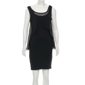 ELIZABETH AND JAMES BLACK Leather Trim Dress Small